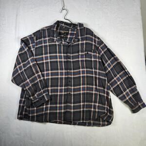 Stanley 3XL Gray Plaid Flannel Shirt Button Up Workwear Rugged Outdoor Layer‎